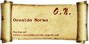 Osvalda Norma névjegykártya